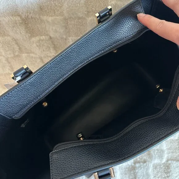 NWT! MK Michael Kors Kimberly 3 In 1 Set Black Leather Tote/Crossbody/Clutch - Picture 7 of 14